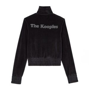 NWT The Kooples Black Bomber Jacket with Logo Size 0/FR.. 2/US